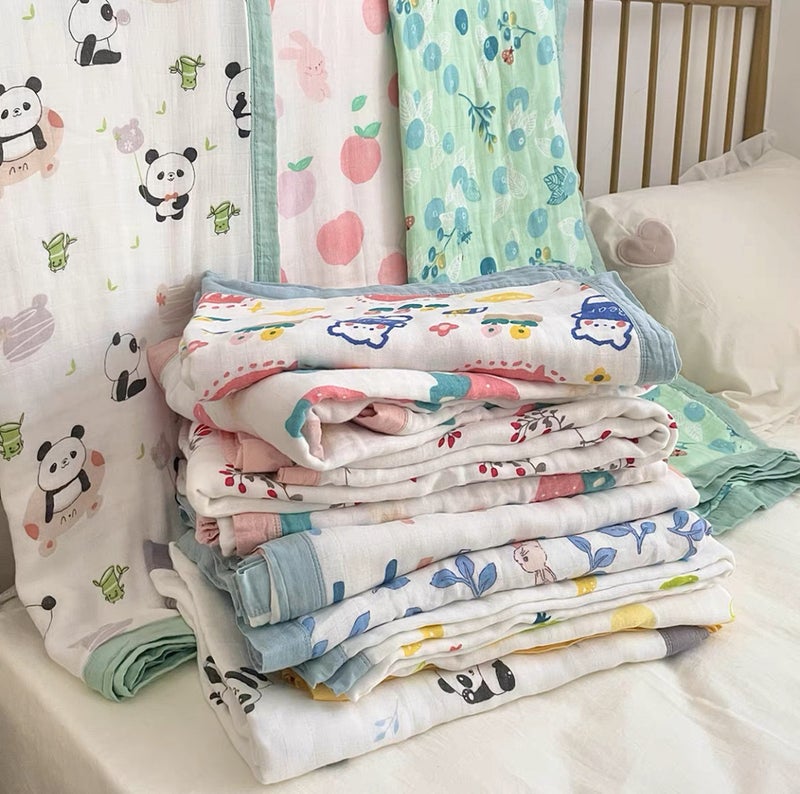Summer Bamboo Fiber Four-Layer Gauze Blanket Children'S Air Conditioning Blanket Adult Student Bamboo Cotton Bed Sheet Cold Feeling Blanket Kindergarten - Image 2